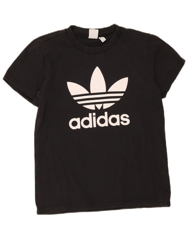 T-shirt grafica da donna Adidas Top UK 8 Small in cotone nero