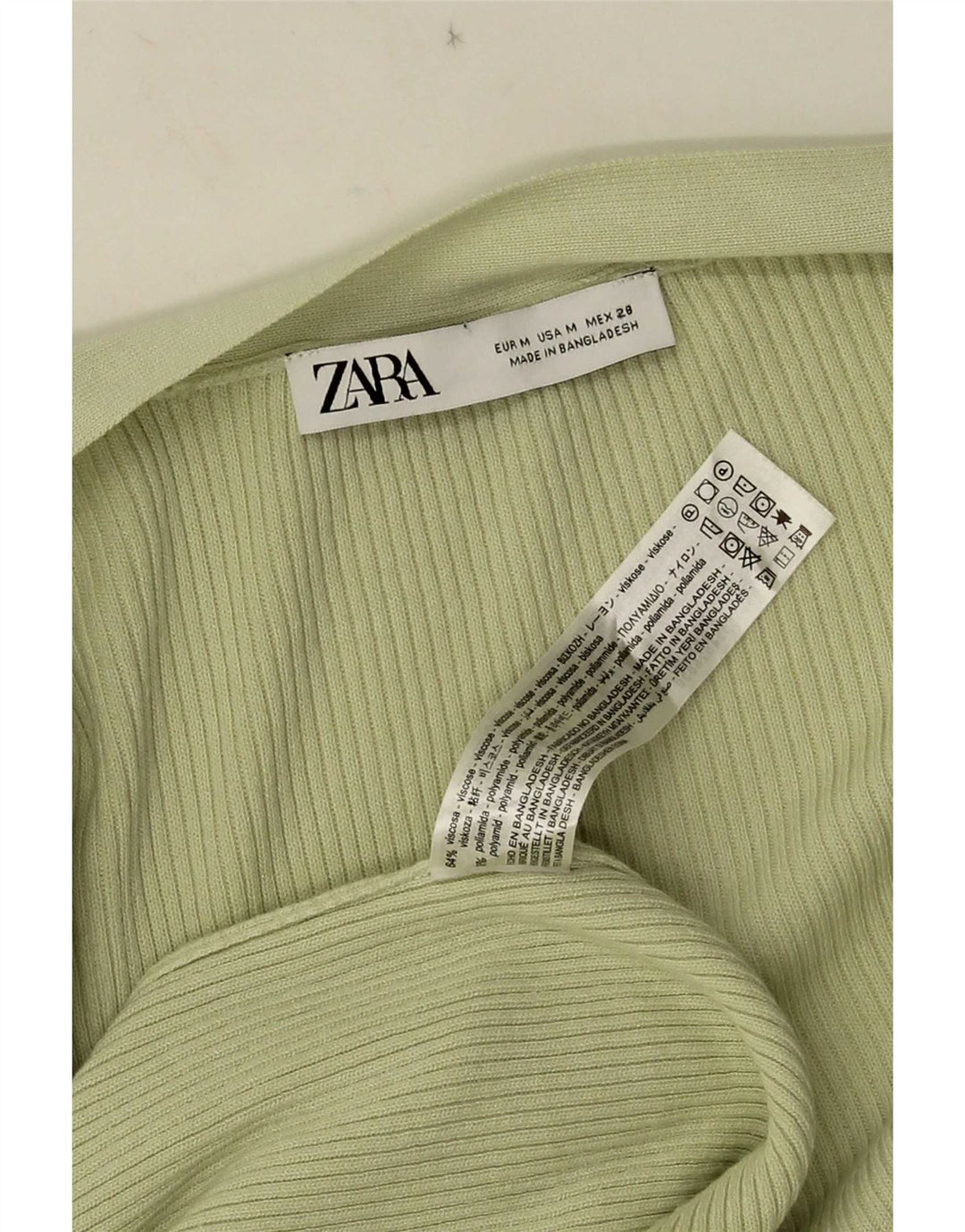 Maglione cardigan aperto lungo da donna Zara UK 14 Viscosa verde medio