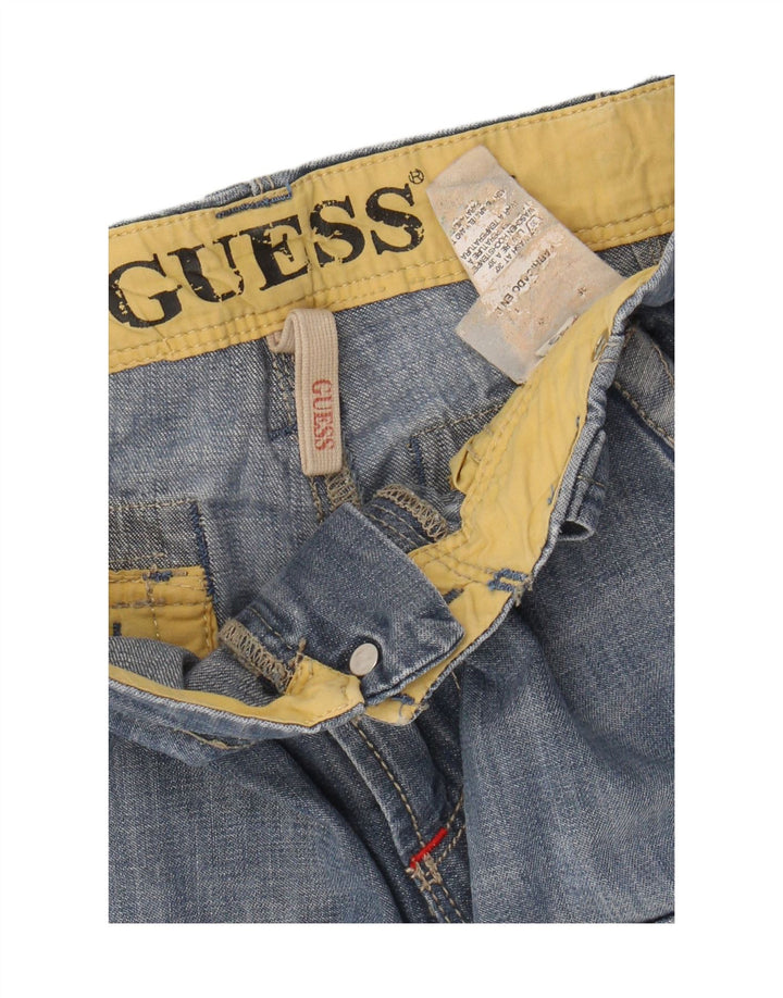 Pantaloncini di jeans cargo da uomo GUESS W33 Blu medio