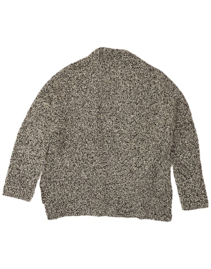 Maglione cardigan aperto da donna Massimo Dutti UK 18 XL grigio screziato