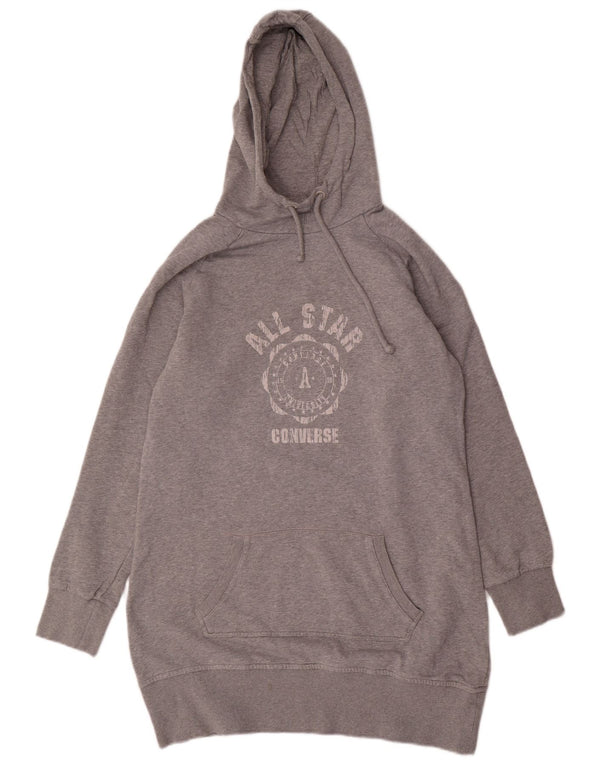 CONVERSE Felpa con cappuccio grafica lunga All Star da donna UK 18 XL Grigio