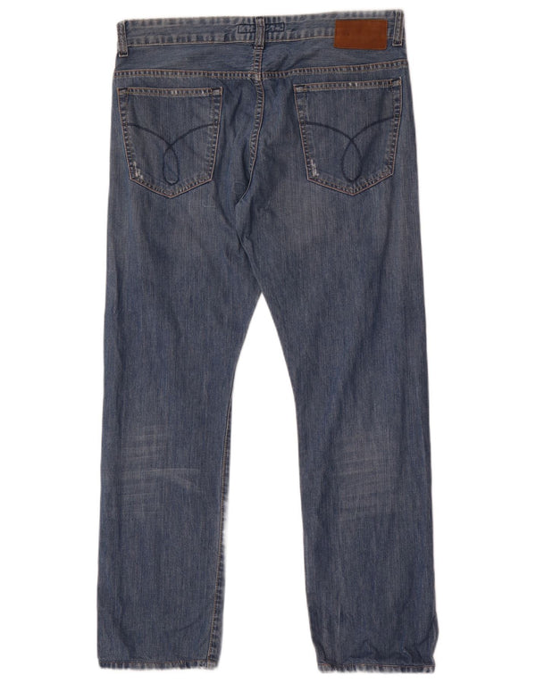 Jeans dritti da uomo Calvin Klein W32 L30 cotone blu