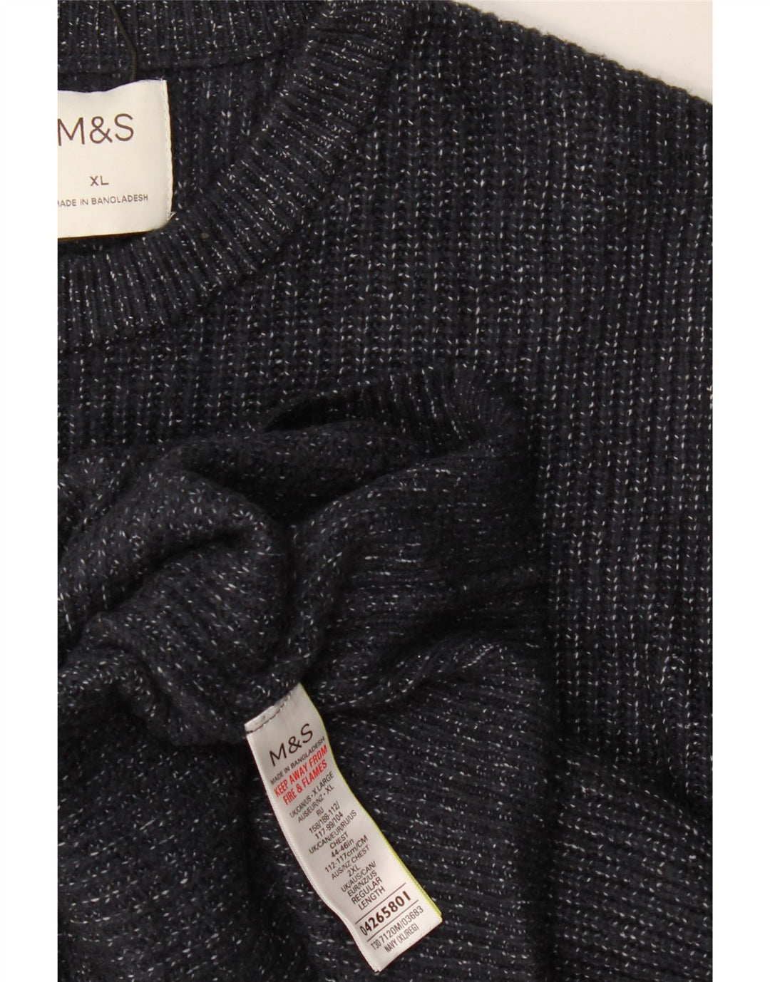 Maglione maglione girocollo da uomo Marks & Spencer XL blu navy screziato