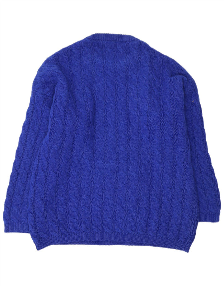 Maglione Uomo Girocollo Benetton IT 50 Blu Medio Lana