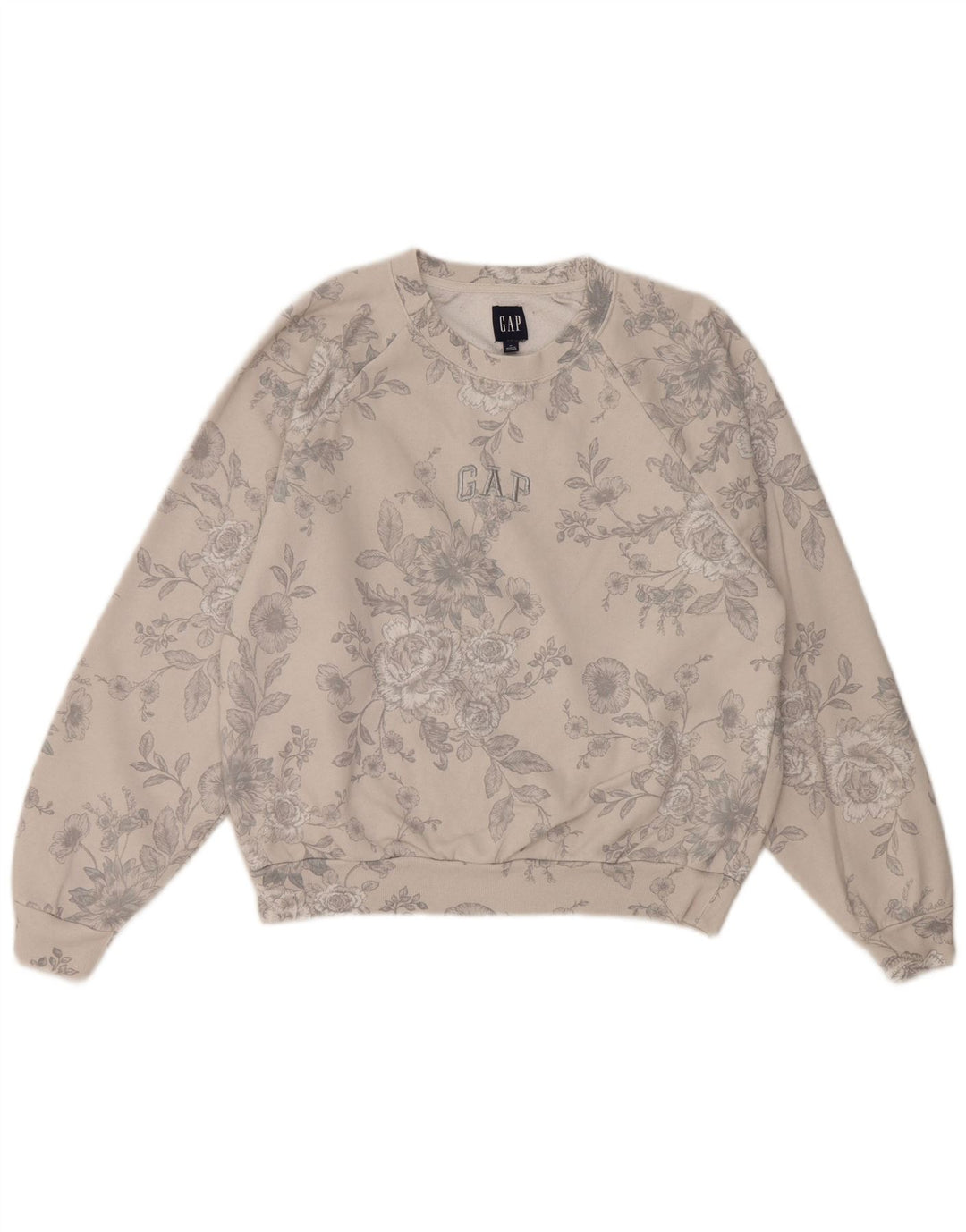 Felpa da donna Gap Jumper UK 14 Cotone floreale grigio medio