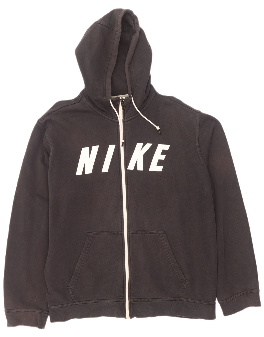 Felpa con cappuccio e zip grafica Nike da uomo XL in cotone grigio