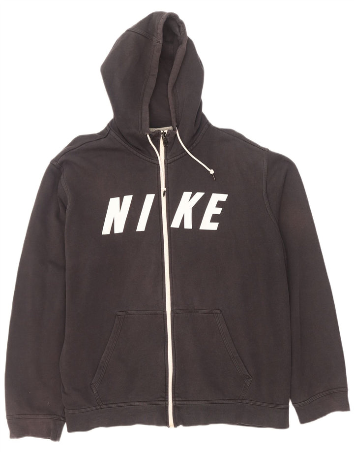 Felpa con cappuccio e zip grafica Nike da uomo XL in cotone grigio