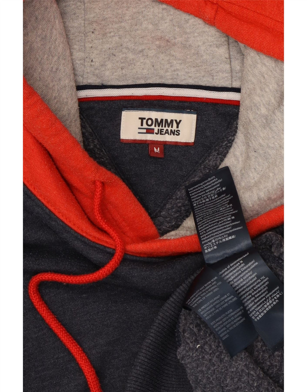 Maglione con cappuccio da uomo Tommy Hilfiger, cotone color block medio blu navy