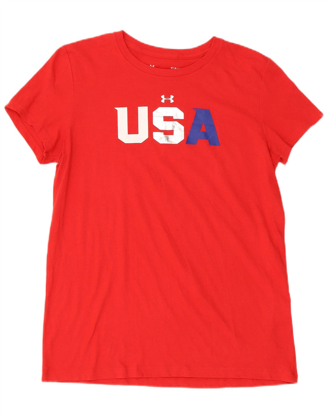 T-shirt grafica regolare da uomo Under Armour Top in cotone rosso medio