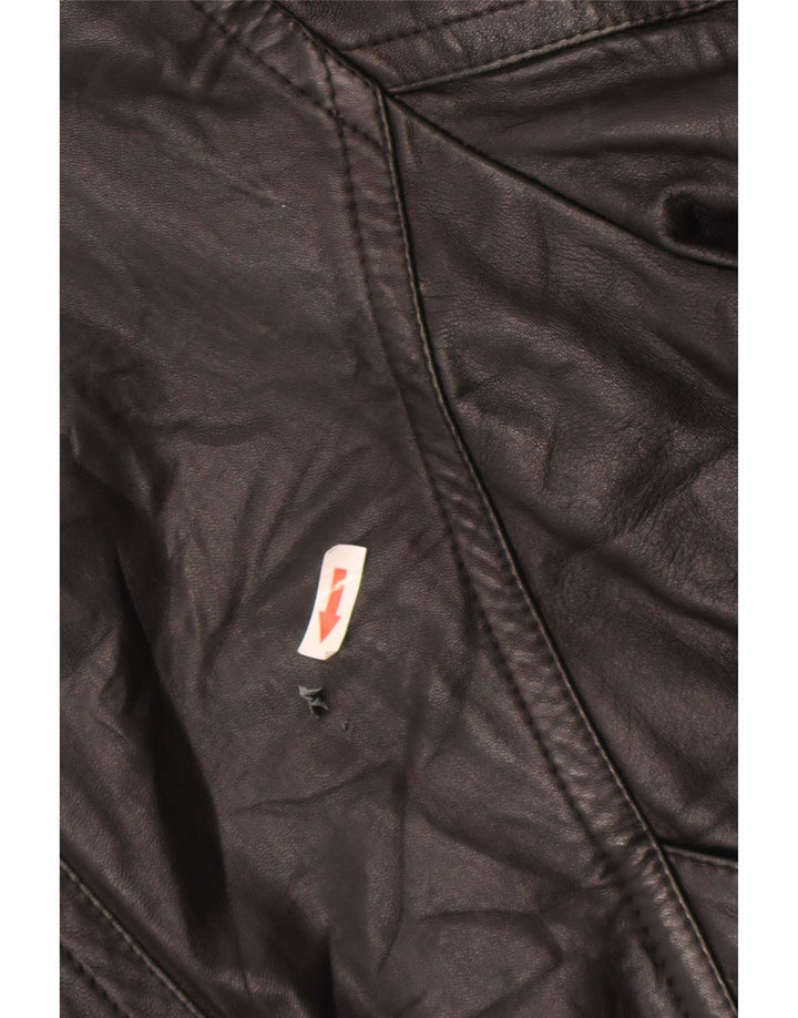 Giacca in pelle vintage da uomo UK 42 XL in pelle nera