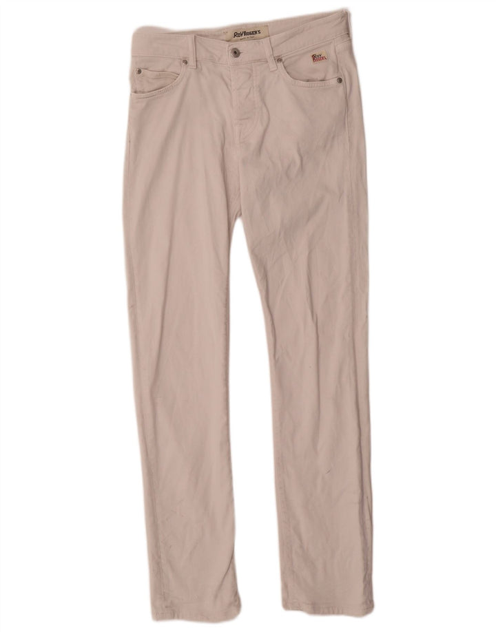 Jeans dritti slim da uomo Roy Rogers W31 L32 cotone beige