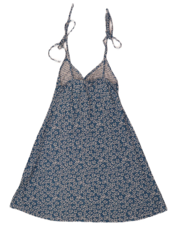 Topshop Womens Sundress UK 10 Small Blue Floral Viscosa