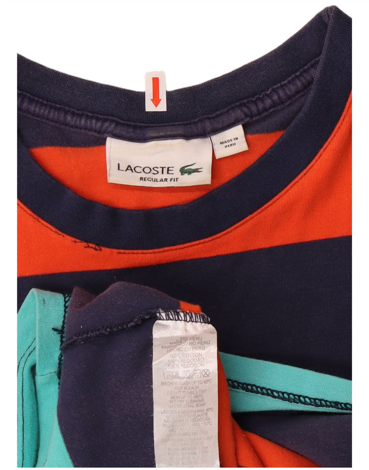 T-shirt grafica da donna Lacoste Top UK 14 medio a righe multicolore