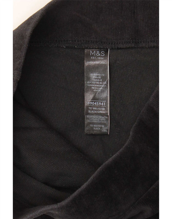 Leggings in velluto da donna Marks & Spencer UK 12 cotone nero medio