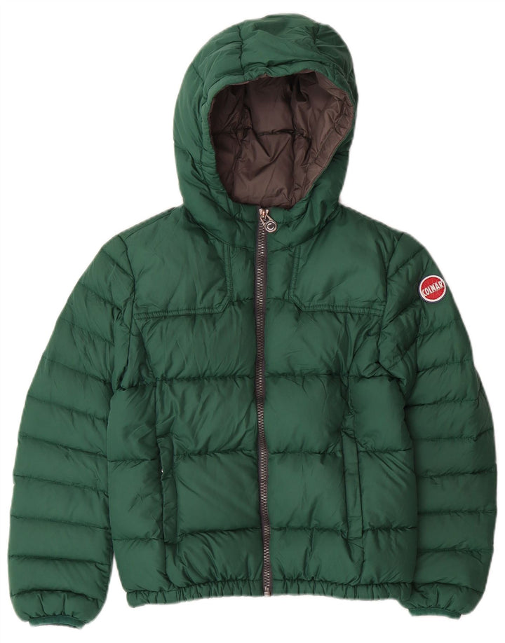 COLMAR Boys Hooded Padded Jacket 7-8 Years Green Polyester