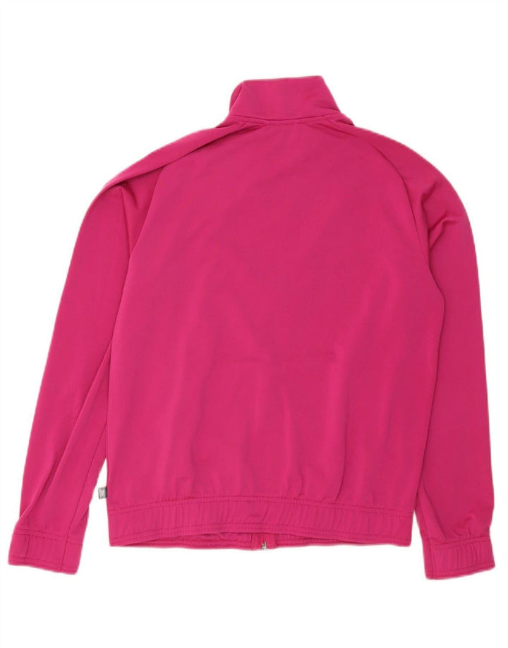 PUMA Womens Oversized Tracksuit Top Jacket UK 10 Small Pink Polyester