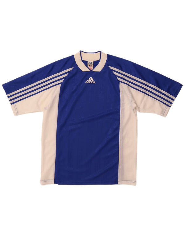 T-shirt Adidas da uomo Top Small blu in poliestere color block