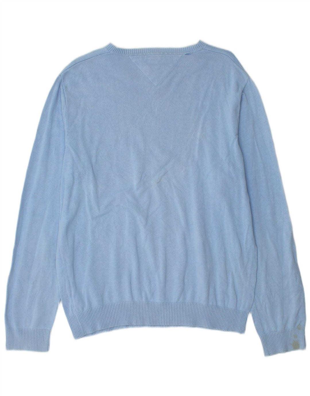 Maglione maglione con scollo a V da uomo Tommy Hilfiger grande cotone blu