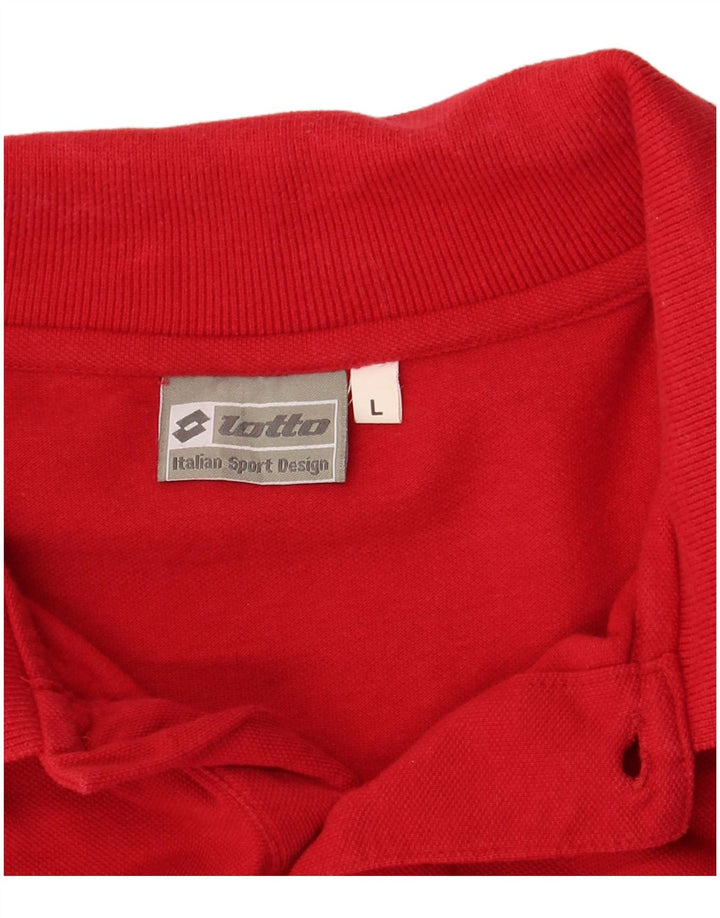 Polo da uomo a maniche lunghe LOTTO grande rossa