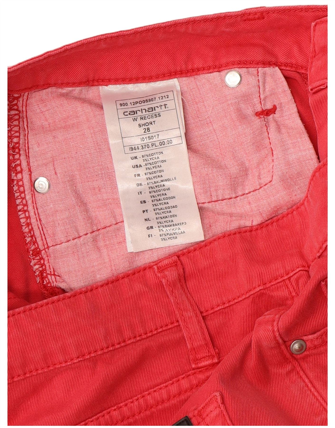 Pantaloncini casual da donna Carhartt W28 cotone rosso medio