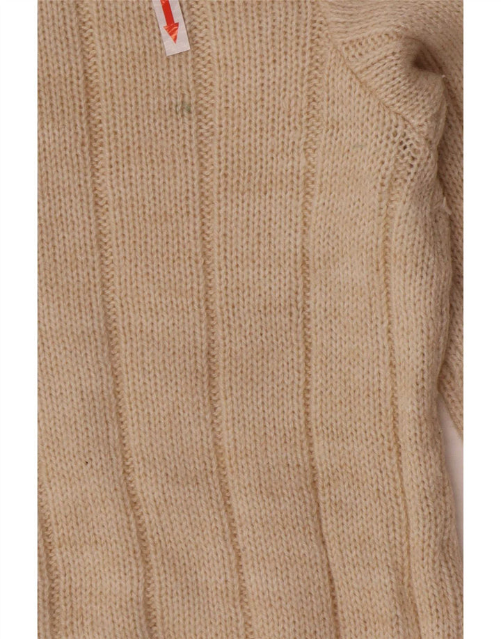 Maglione cardigan da uomo vintage beige medio