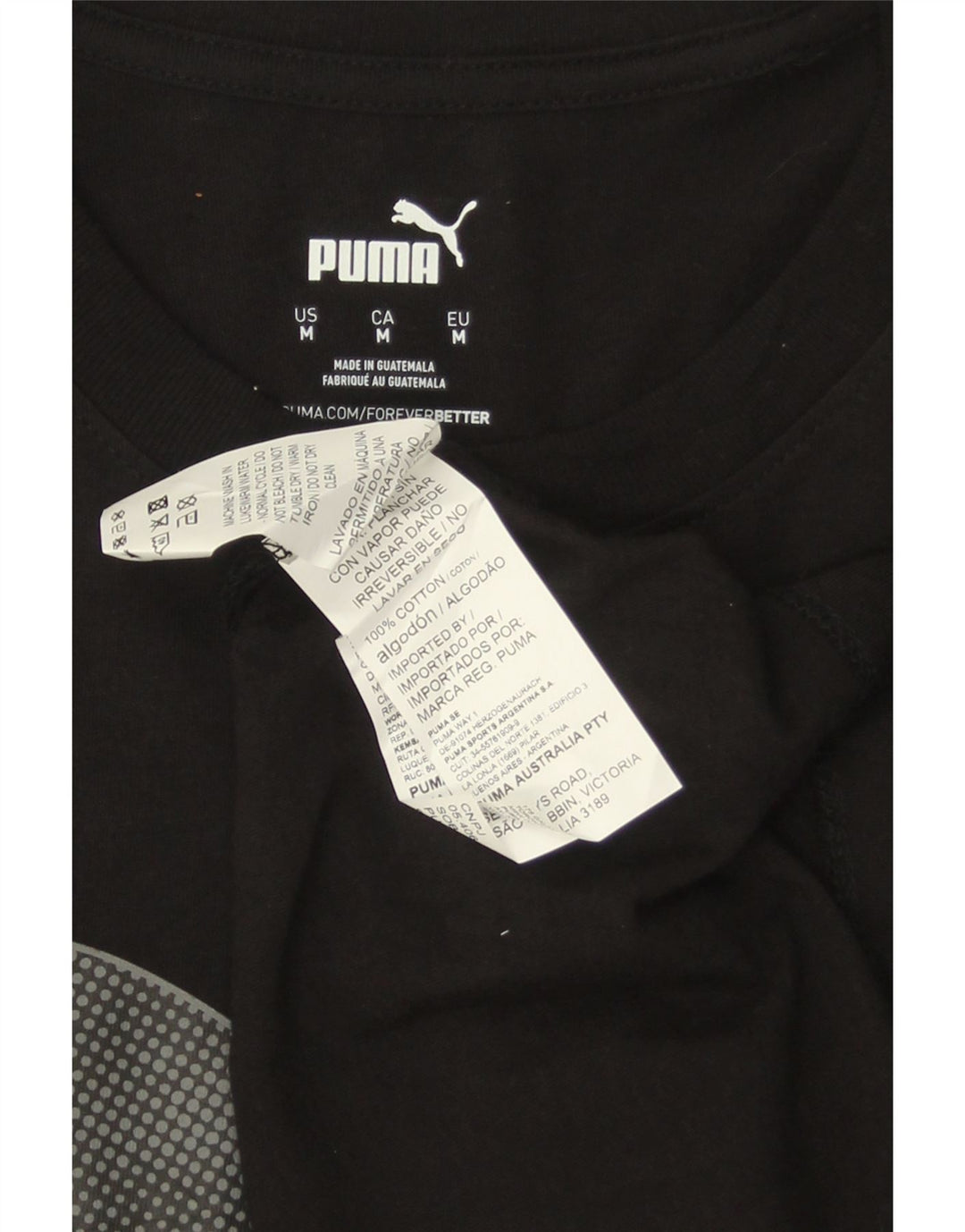 T-shirt grafica da uomo PUMA Top in cotone nero medio