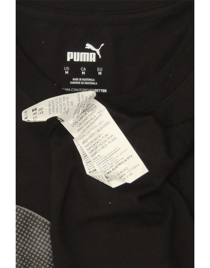 T-shirt grafica da uomo PUMA Top in cotone nero medio