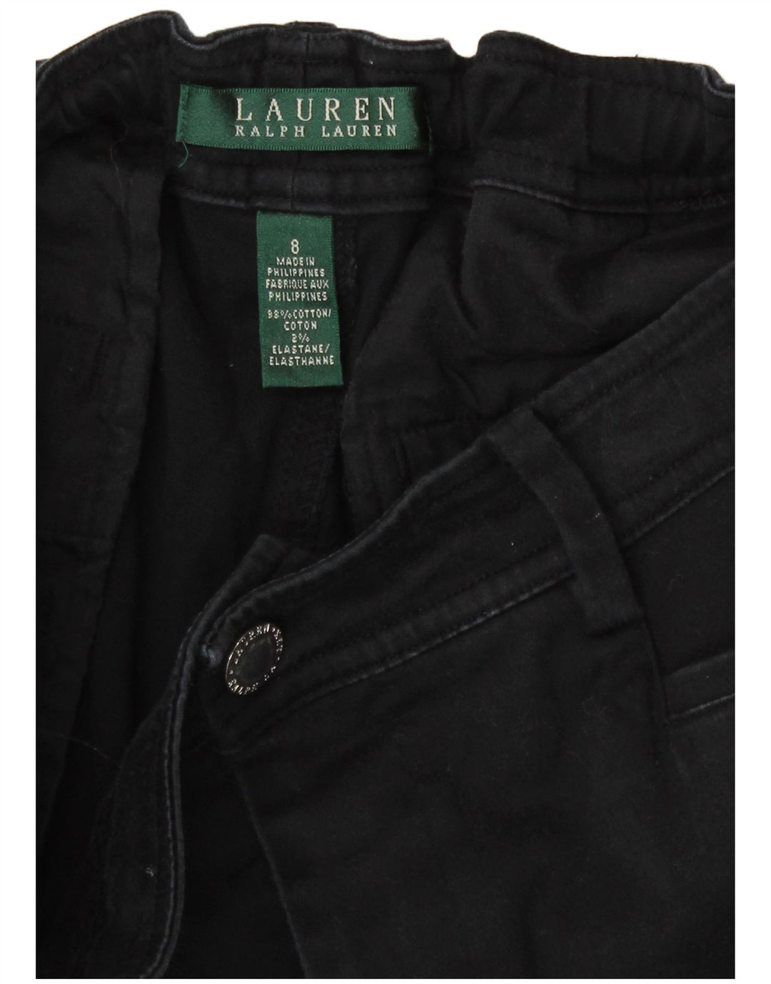 Bermuda da donna Ralph Lauren US 8 medio W30 cotone nero