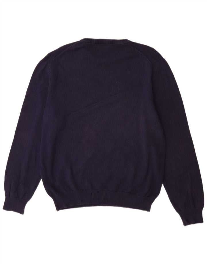 Maglione maglione girocollo da uomo Marks & Spencer blu Harbour blu navy medio