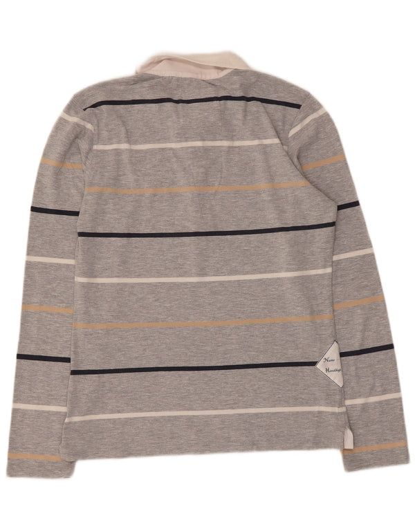 Polo da rugby da donna a maniche lunghe La Martina UK 14 Large Grey Striped