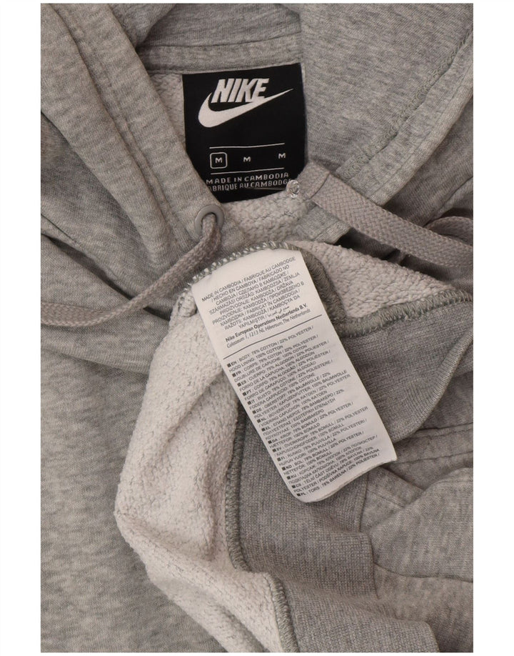 Felpa con cappuccio da uomo Nike in cotone grigio medio
