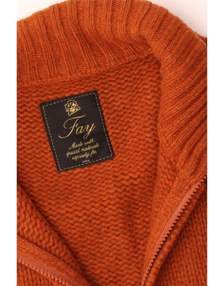 Fay Maglione cardigan senza maniche da uomo arancione medio
