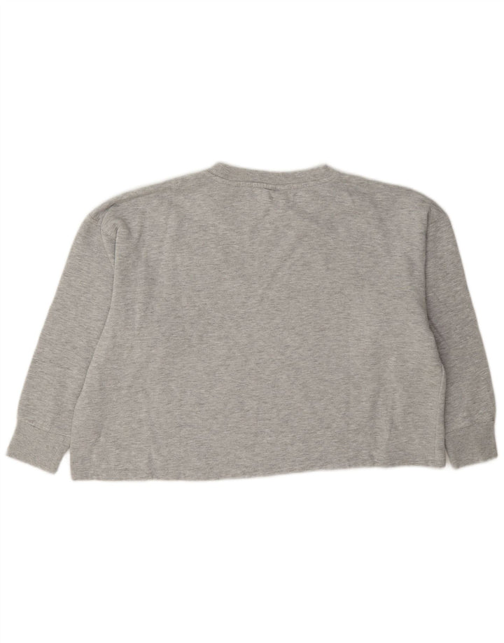 Felpa corta oversize da donna Kappa, maglione UK 10 piccolo grigio screziato