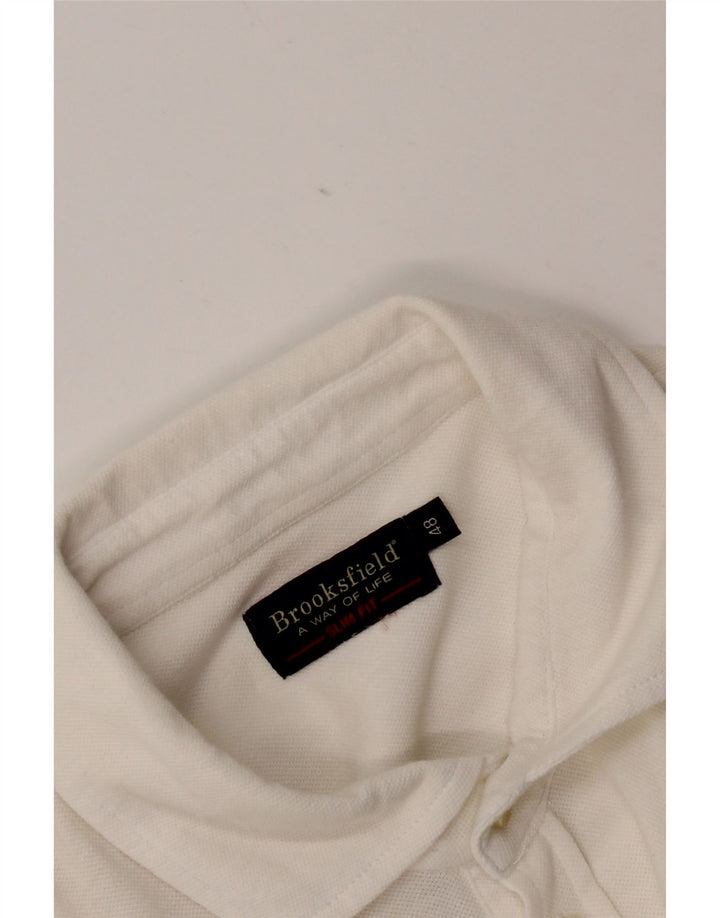 Camicia slim fit da uomo Brooksfield IT 48 Small bianca