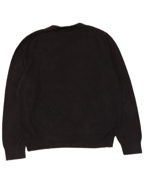 Marks & Spencer Mens Crew Neck Jumper Sweater Large Black Cotton