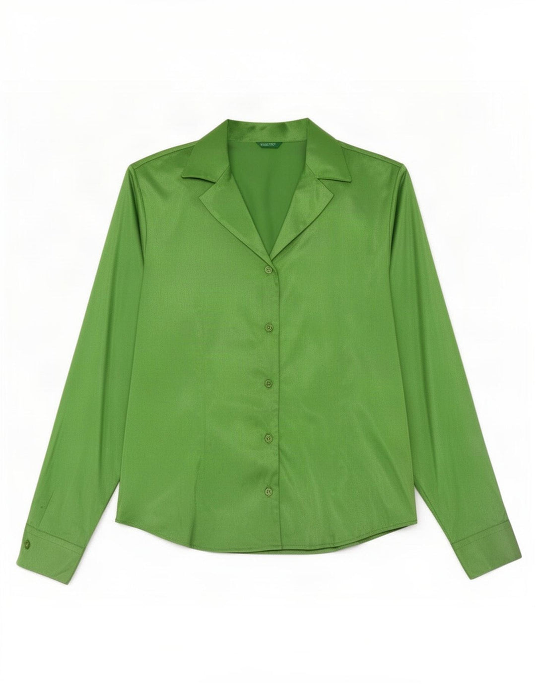 Camicia Camicetta Donna Benetton IT 42 Verde Medio Poliestere