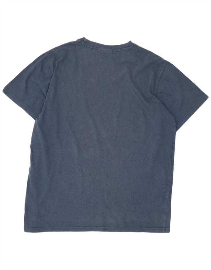 T-shirt grafica da uomo Weird Fish Top grande in cotone blu