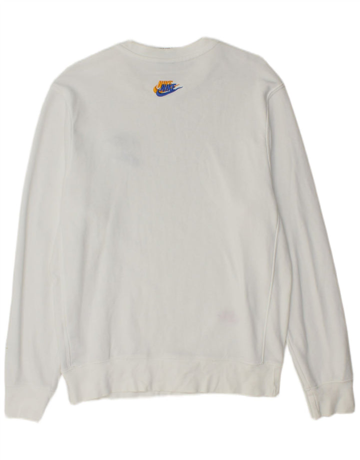 Felpa con grafica Nike da uomo, piccola, cotone bianco