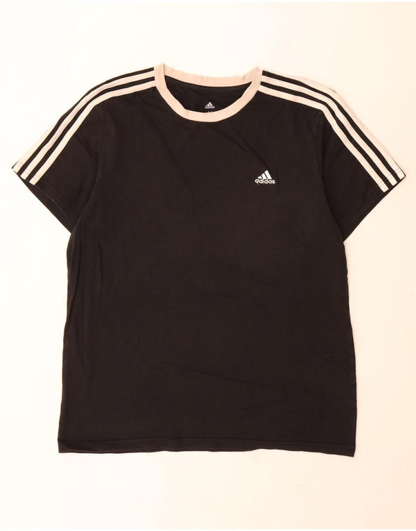 T-shirt da donna Adidas Top UK 12/14 cotone nero medio
