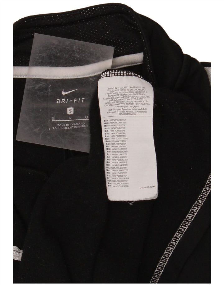 NIKE Top da tuta da uomo Dri Fit con zip e collo pullover piccolo nero a blocchi di colore