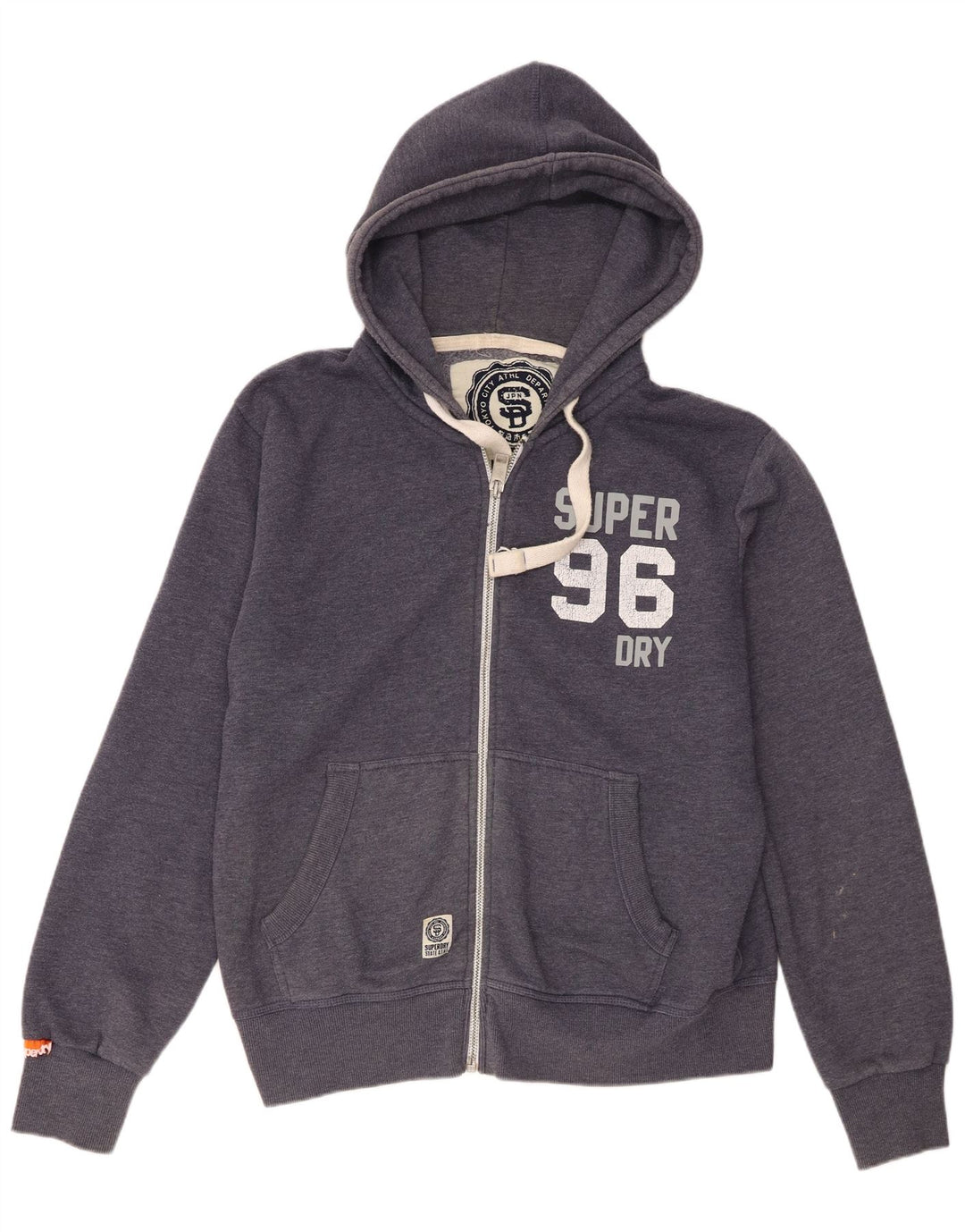 Felpa con cappuccio e zip grafica da uomo Superdry 2XL in cotone blu navy
