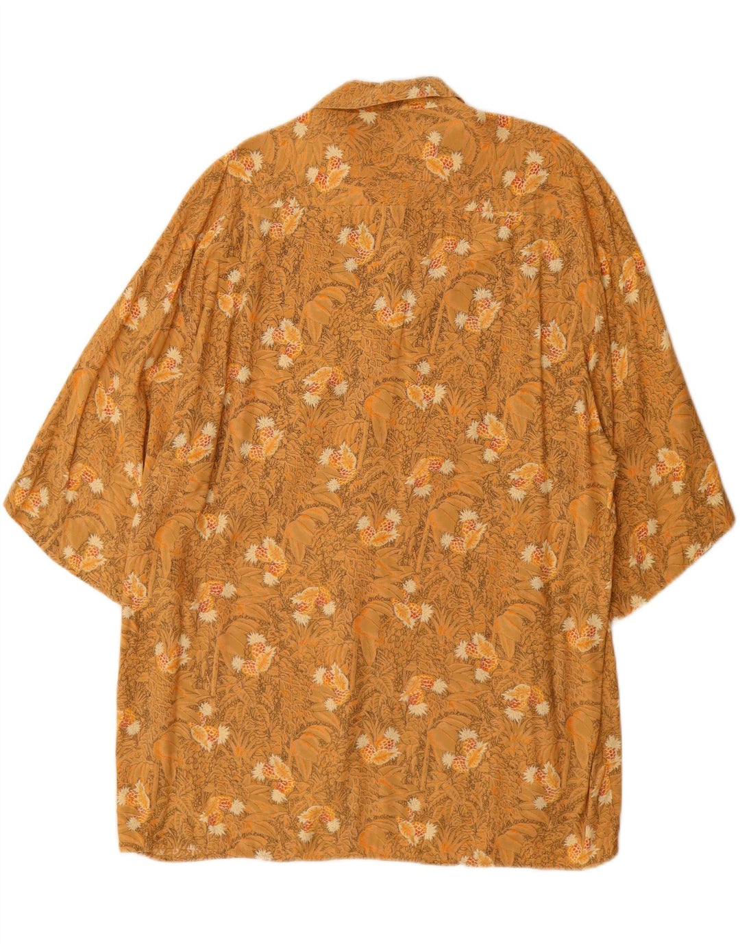 Camicia vintage da uomo a maniche corte grande floreale giallo