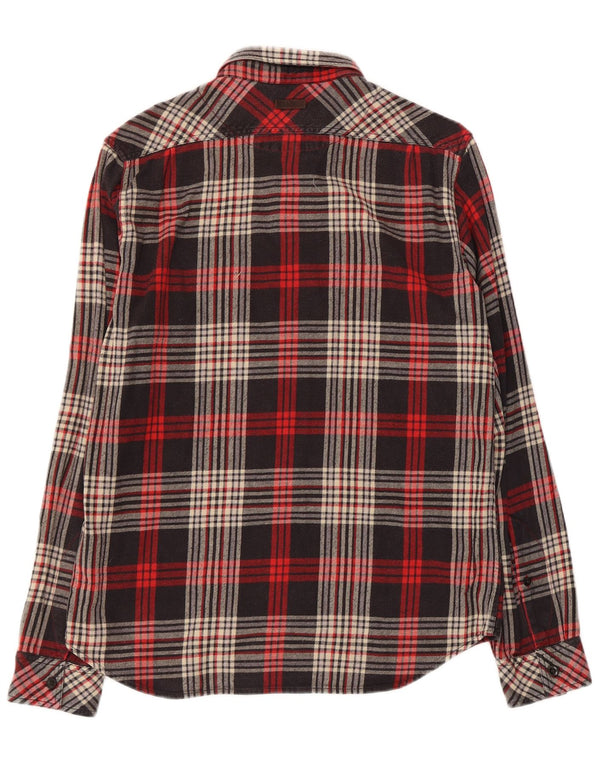 Camicia in flanella da uomo slim fit a quadri Marlboro Classics, motivo a quadri neri grandi