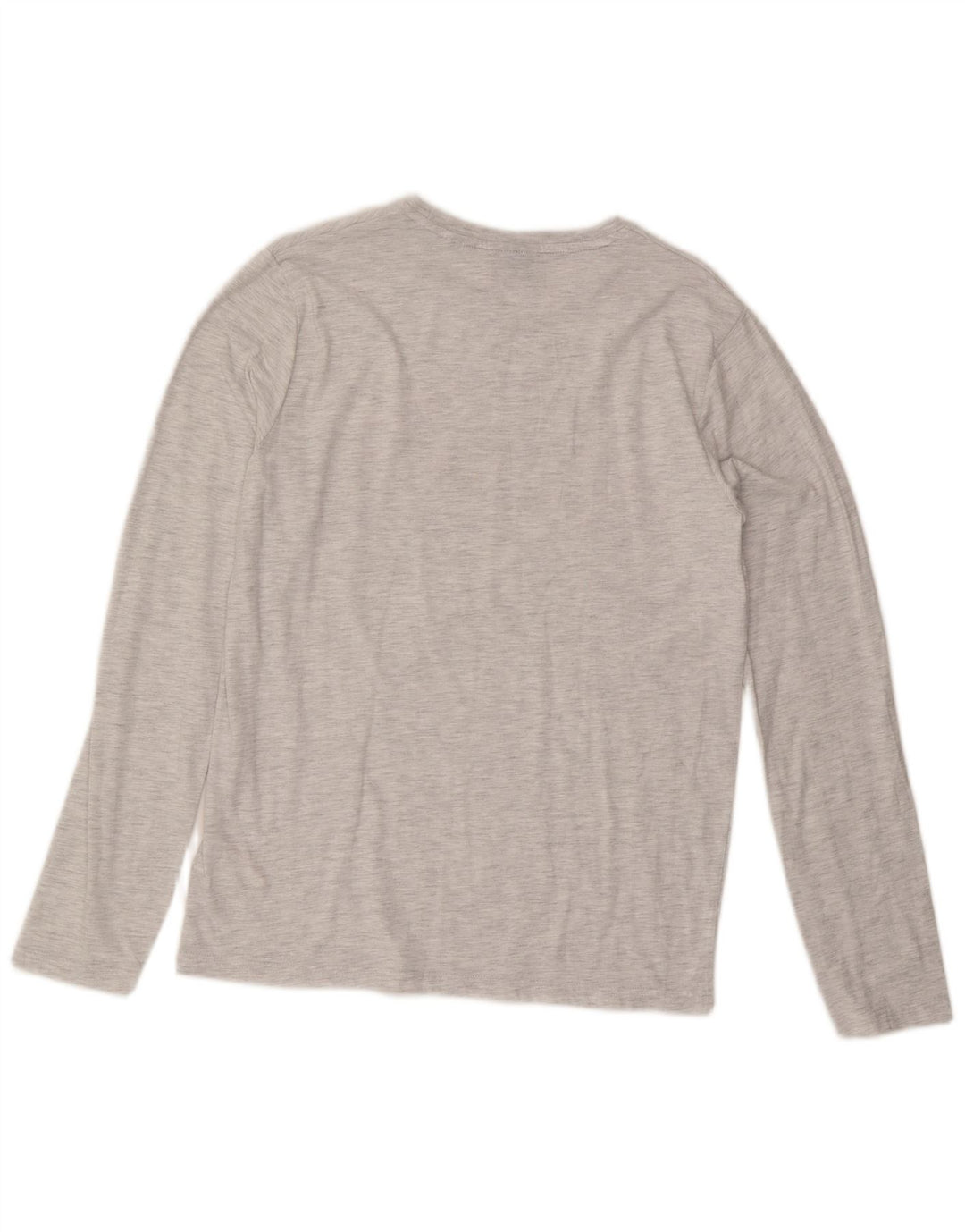 Top grafico da uomo Superdry a maniche lunghe in cotone chiazzato grigio grande