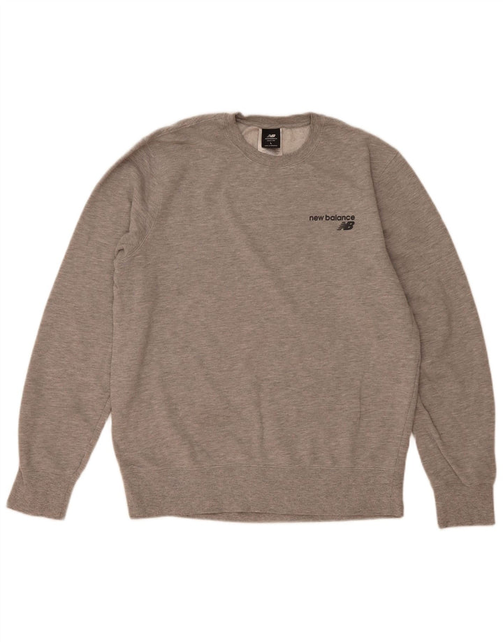 Felpa da uomo New Balance Maglione grande cotone chiazzato grigio