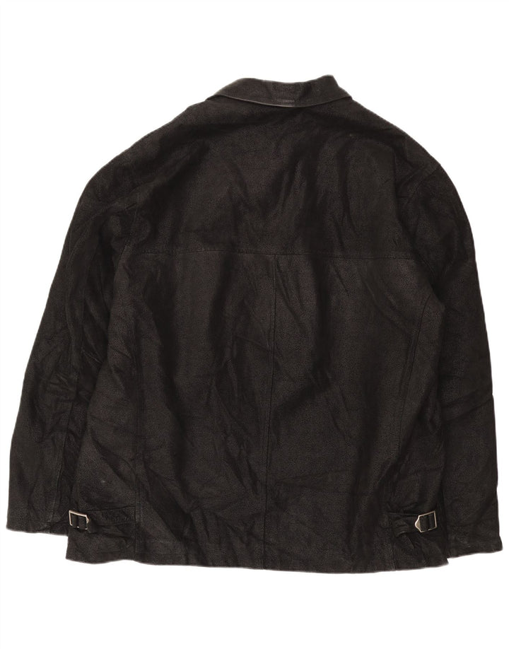 SAVE THE FOREST Giacca in pelle da uomo IT 54 2XL Pelle nera