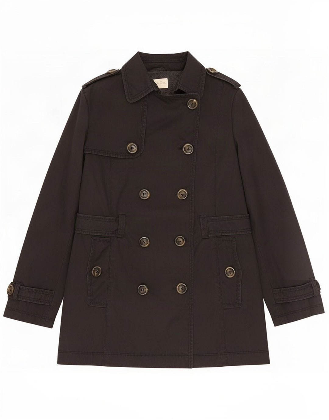 Massimo Dutti Trench doppiopetto da donna UK 14 Large Nero