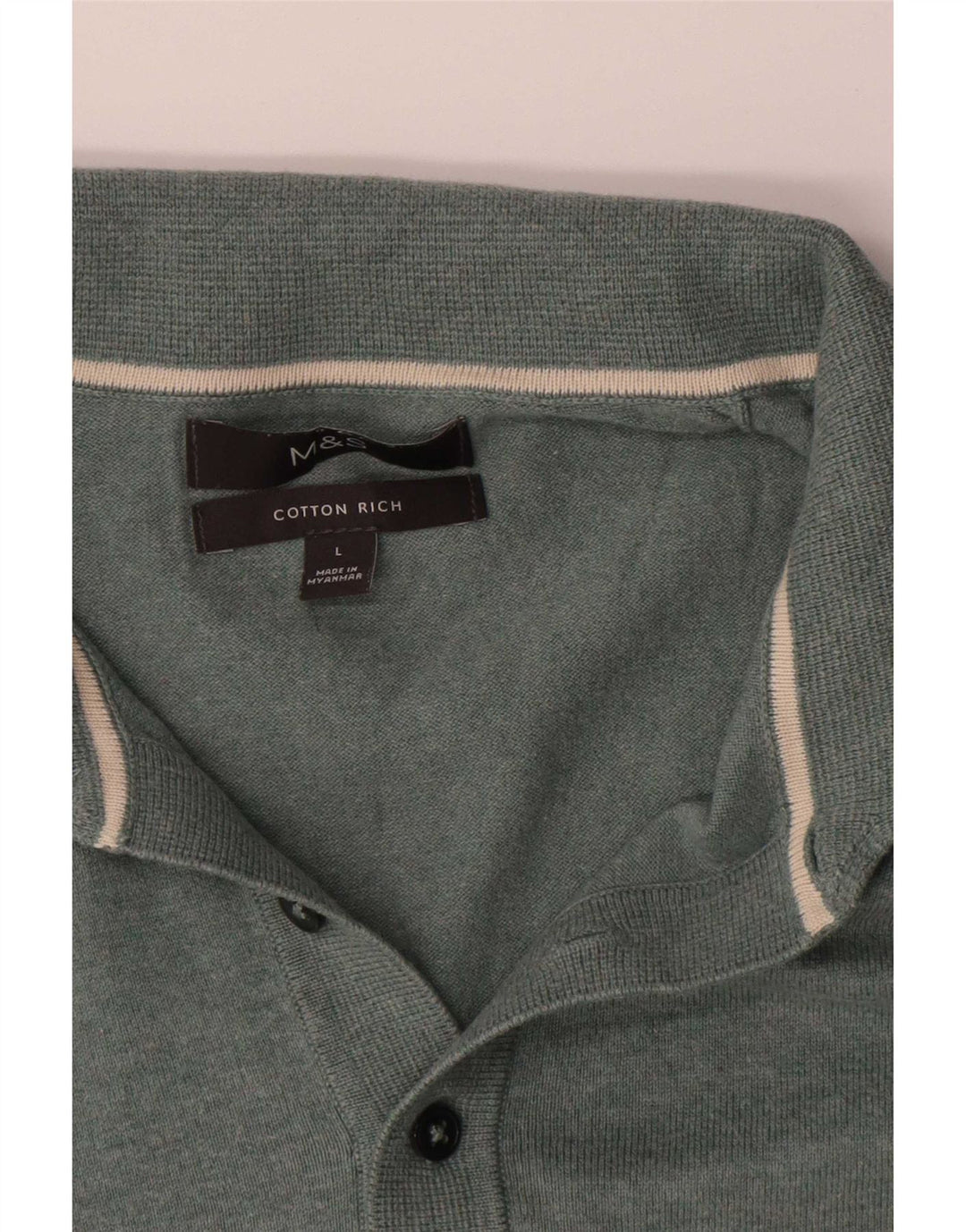 Maglione da uomo Marks & Spencer con collo alto, grande cotone verde