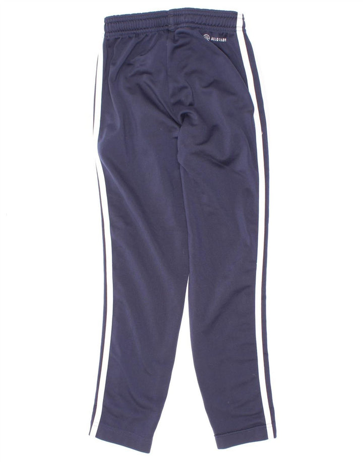 Pantaloni della tuta Adidas Aeroready da ragazzo 7-8 anni in poliestere blu navy