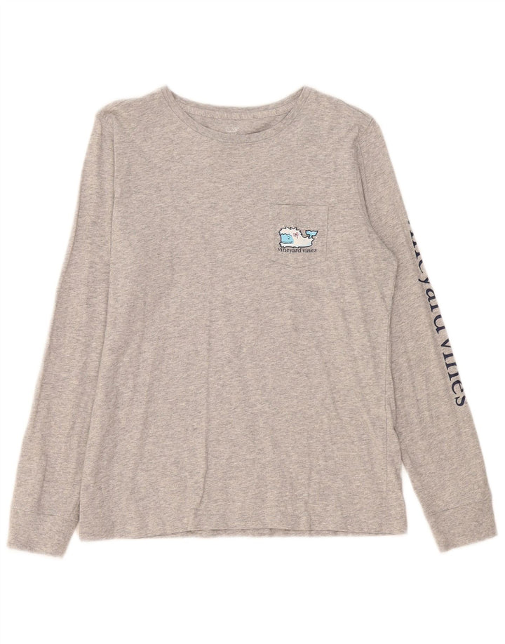 Top grafico da donna a maniche lunghe Vineyard Vines UK 10 piccolo grigio chiazzato